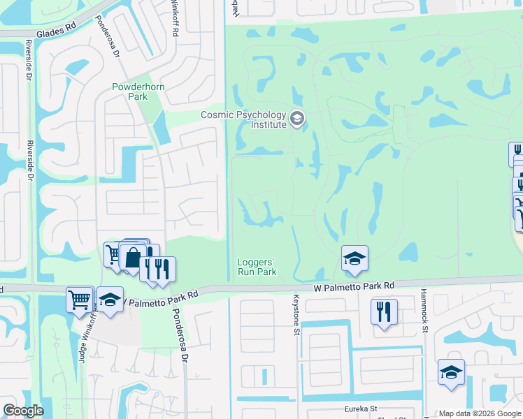 map of restaurants, bars, coffee shops, grocery stores, and more near 11146 Highland Circle in Boca Raton