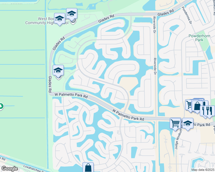 map of restaurants, bars, coffee shops, grocery stores, and more near 12407 Antille Drive in Boca Raton