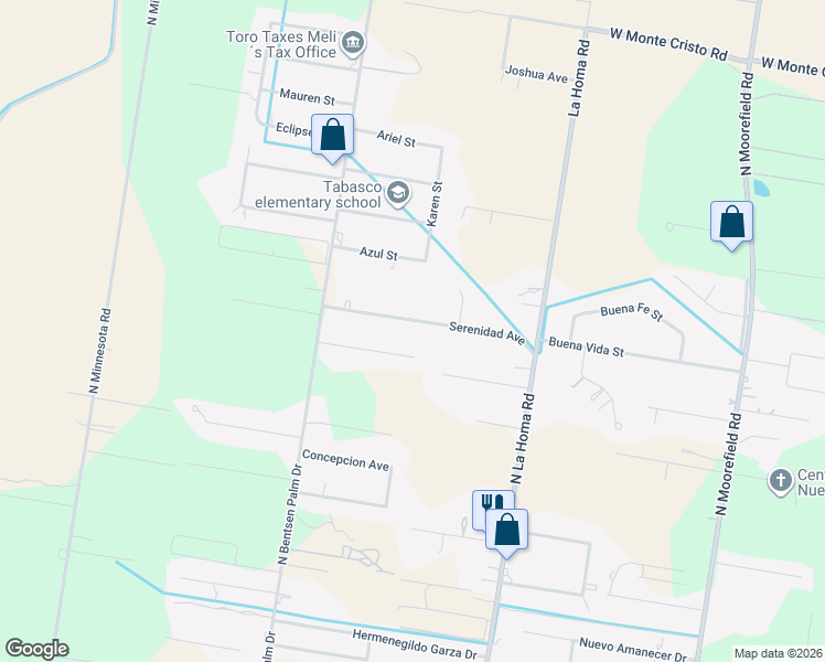 map of restaurants, bars, coffee shops, grocery stores, and more near 3407 Serenidad Ave in Mission