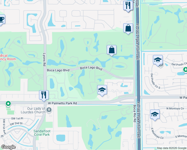 map of restaurants, bars, coffee shops, grocery stores, and more near 8334 Cypress Lane in Boca Raton