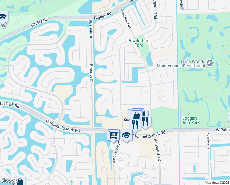map of restaurants, bars, coffee shops, grocery stores, and more near 21788 Reflection Lane in Boca Raton