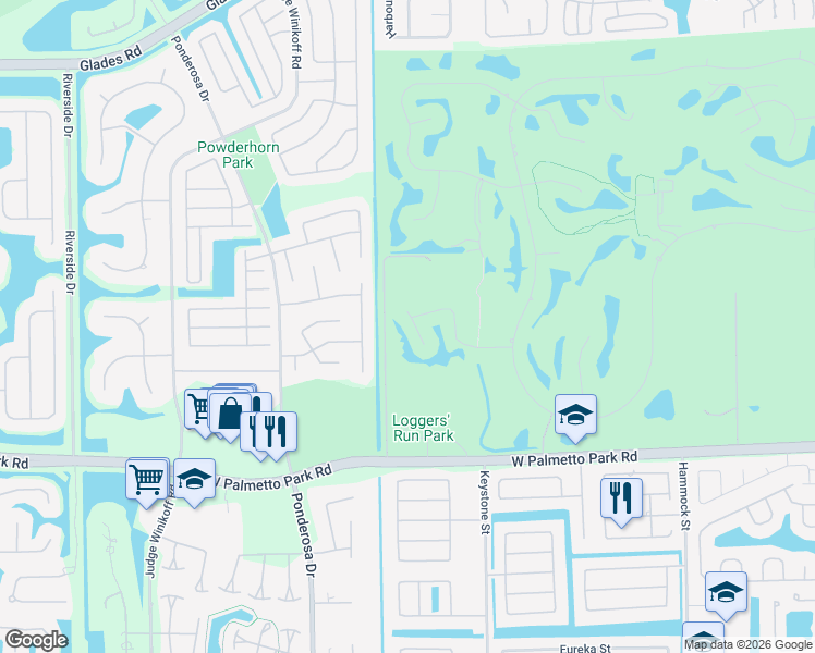 map of restaurants, bars, coffee shops, grocery stores, and more near 11146 Highland Circle in Boca Raton