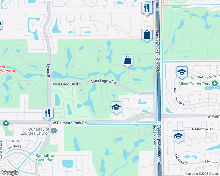 map of restaurants, bars, coffee shops, grocery stores, and more near 8334 Cypress Lane in Boca Raton