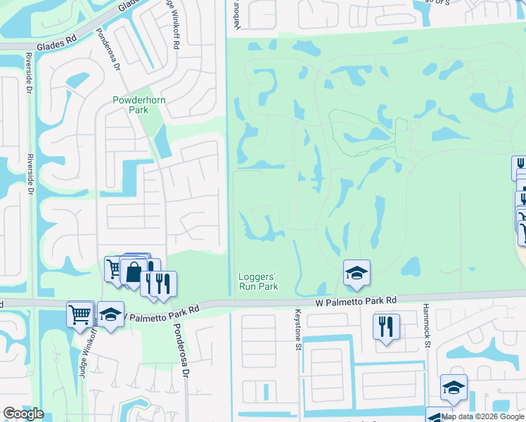 map of restaurants, bars, coffee shops, grocery stores, and more near 11146 Highland Circle in Boca Raton