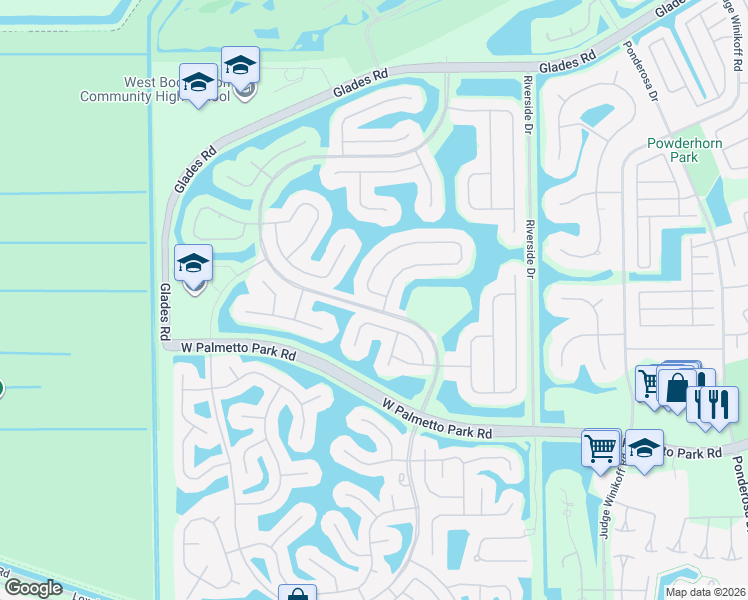 map of restaurants, bars, coffee shops, grocery stores, and more near 12407 Antille Drive in Boca Raton
