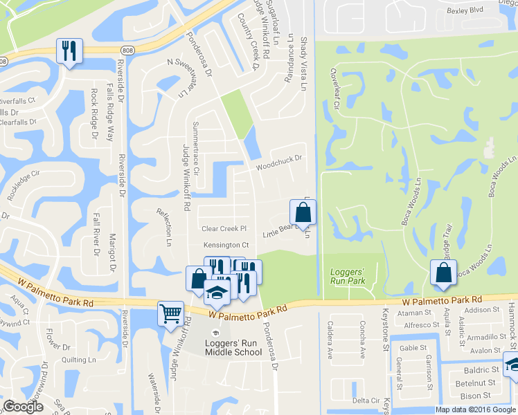 map of restaurants, bars, coffee shops, grocery stores, and more near 11406 Whisper Lake Way in Boca Raton