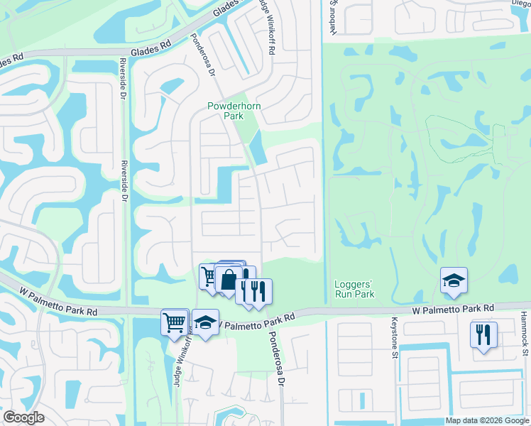 map of restaurants, bars, coffee shops, grocery stores, and more near 11406 Whisper Lake Way in Boca Raton
