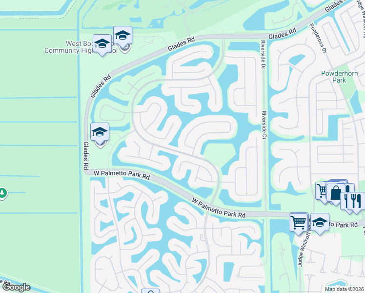 map of restaurants, bars, coffee shops, grocery stores, and more near 12427 Rockledge Circle in Boca Raton
