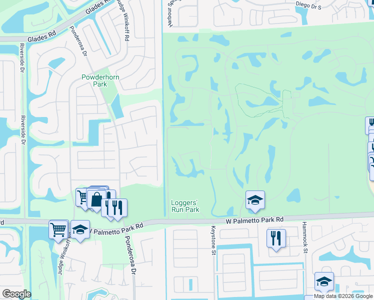 map of restaurants, bars, coffee shops, grocery stores, and more near 11123 Highland Circle in Boca Raton