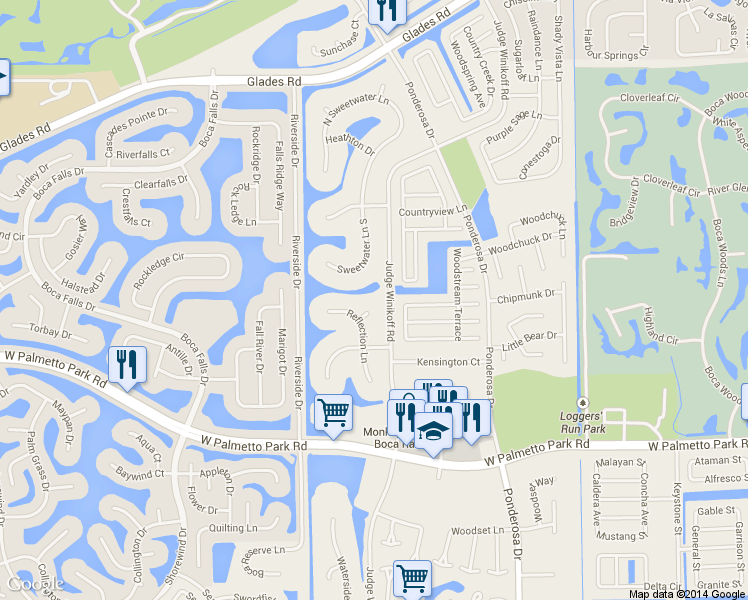 map of restaurants, bars, coffee shops, grocery stores, and more near 11797 Greystone Dr in Boca Raton