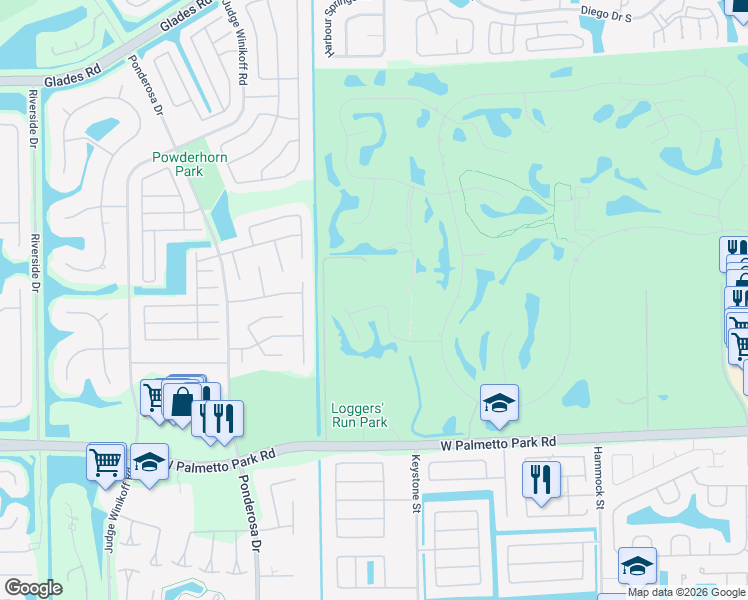 map of restaurants, bars, coffee shops, grocery stores, and more near 11123 Highland Circle in Boca Raton
