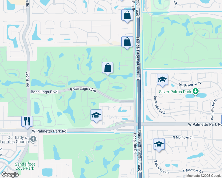 map of restaurants, bars, coffee shops, grocery stores, and more near 8208 Casa Del Lago in Boca Raton