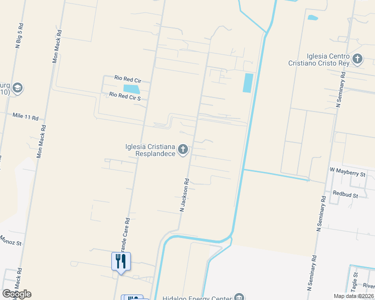 map of restaurants, bars, coffee shops, grocery stores, and more near 4735 North Jackson Road in Edinburg