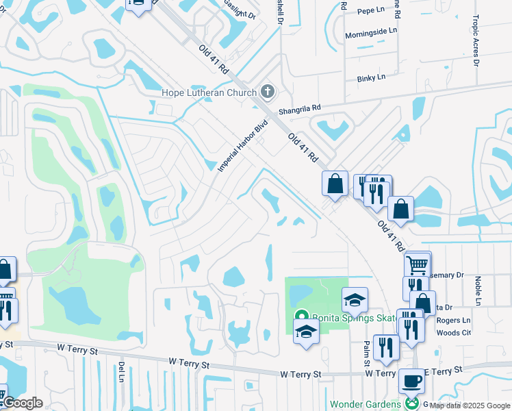 map of restaurants, bars, coffee shops, grocery stores, and more near 26470 Bonita Fairways Boulevard in Bonita Springs