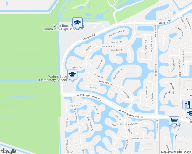 map of restaurants, bars, coffee shops, grocery stores, and more near 21515 Halstead Drive in Boca Raton