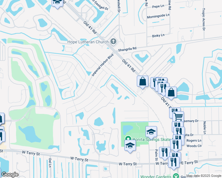 map of restaurants, bars, coffee shops, grocery stores, and more near 26470 Bonita Fairways Boulevard in Bonita Springs