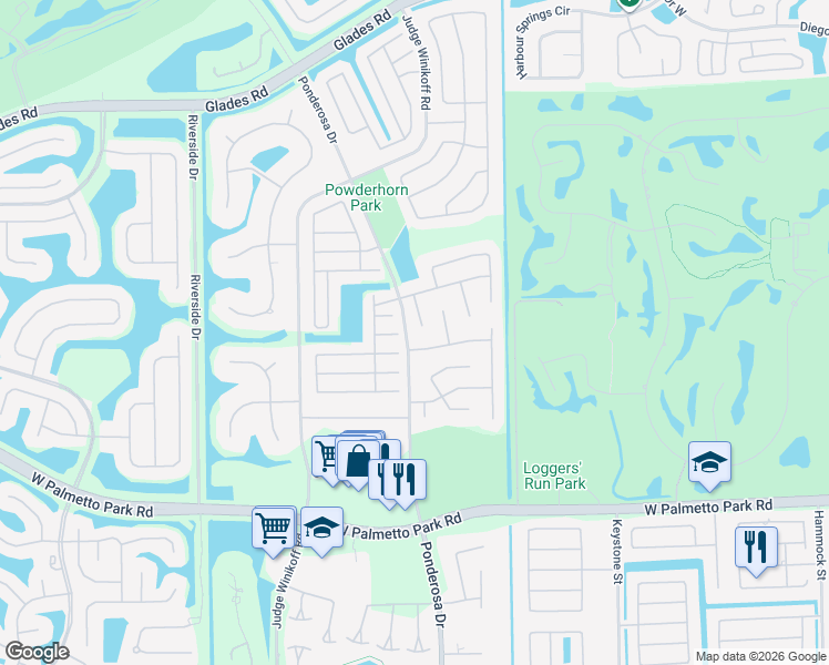 map of restaurants, bars, coffee shops, grocery stores, and more near 11406 Whisper Lake Way in Boca Raton