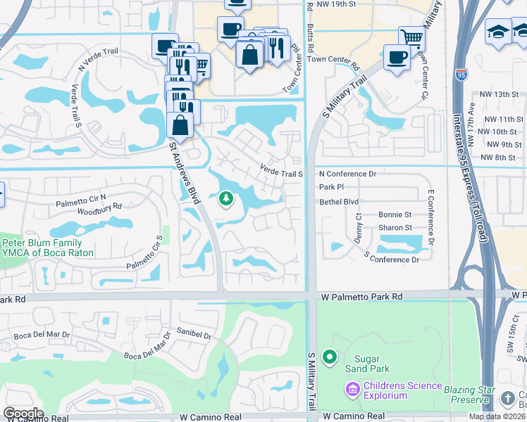 map of restaurants, bars, coffee shops, grocery stores, and more near 5544 Fox Hollow Drive in Boca Raton