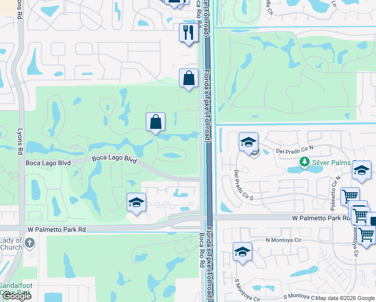 map of restaurants, bars, coffee shops, grocery stores, and more near 7932 Eastlake Drive in Boca Raton