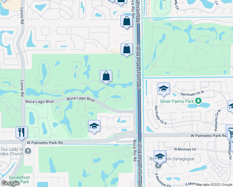 map of restaurants, bars, coffee shops, grocery stores, and more near 7911 Eastlake Drive in Boca Raton