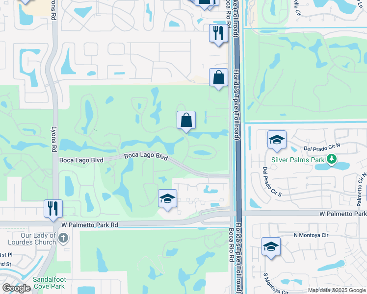 map of restaurants, bars, coffee shops, grocery stores, and more near 8208 Casa Del Lago in Boca Raton