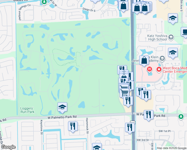 map of restaurants, bars, coffee shops, grocery stores, and more near 21579 Cartagena Drive in Boca Raton