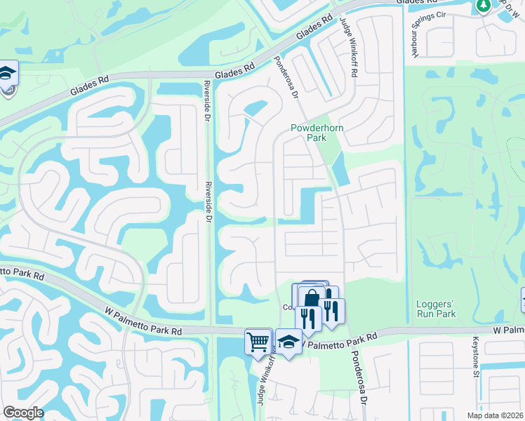 map of restaurants, bars, coffee shops, grocery stores, and more near 11797 Greystone Drive in Boca Raton