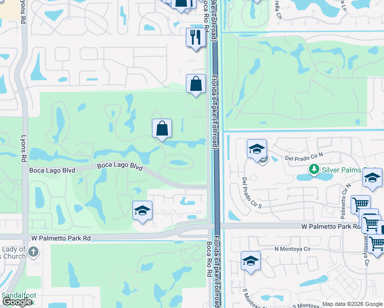 map of restaurants, bars, coffee shops, grocery stores, and more near 7932 Eastlake Drive in Boca Raton