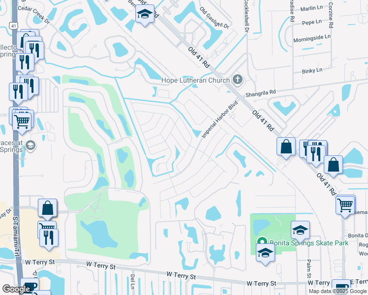 map of restaurants, bars, coffee shops, grocery stores, and more near 26198 Earl Road in Bonita Springs