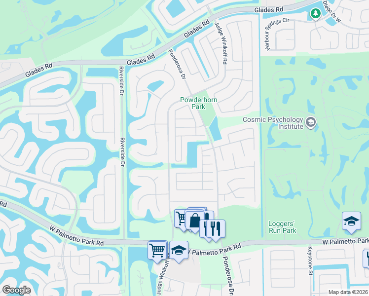 map of restaurants, bars, coffee shops, grocery stores, and more near 21423 Summertrace Circle in Boca Raton