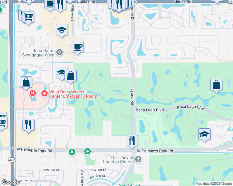 map of restaurants, bars, coffee shops, grocery stores, and more near 21542 Cypress Hammock Drive in Boca Raton