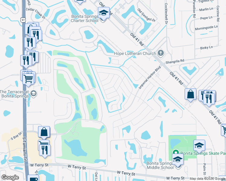map of restaurants, bars, coffee shops, grocery stores, and more near 9286 Pitt Road in Bonita Springs