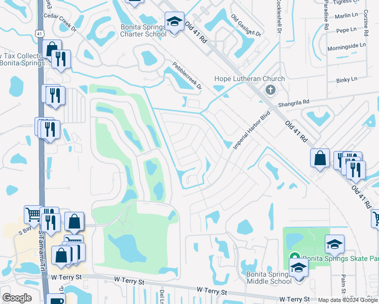 map of restaurants, bars, coffee shops, grocery stores, and more near 9286 Pitt Road in Bonita Springs