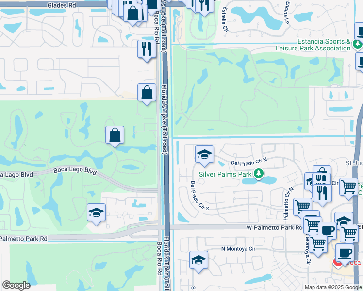 map of restaurants, bars, coffee shops, grocery stores, and more near 7898 Villa Nova Drive North in Boca Raton