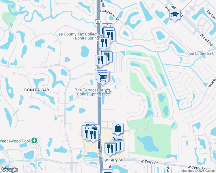 map of restaurants, bars, coffee shops, grocery stores, and more near North Bay Village Drive in Bonita Springs