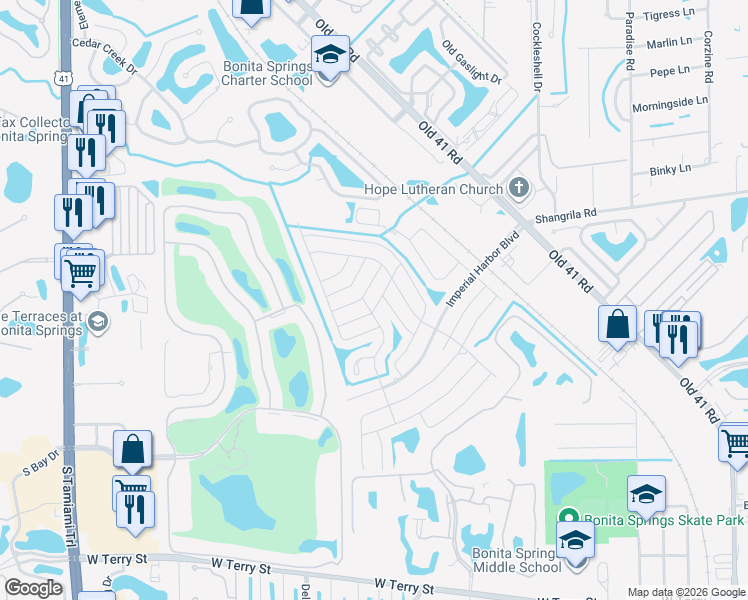 map of restaurants, bars, coffee shops, grocery stores, and more near 9286 Pitt Road in Bonita Springs