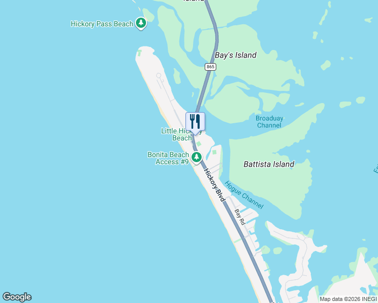 map of restaurants, bars, coffee shops, grocery stores, and more near 1012 Estero Boulevard in Bonita Springs