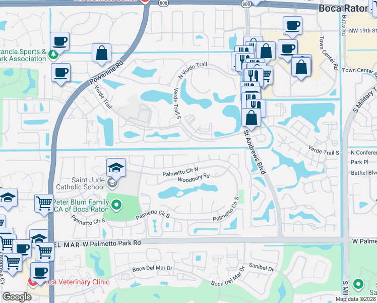 map of restaurants, bars, coffee shops, grocery stores, and more near in Boca Raton