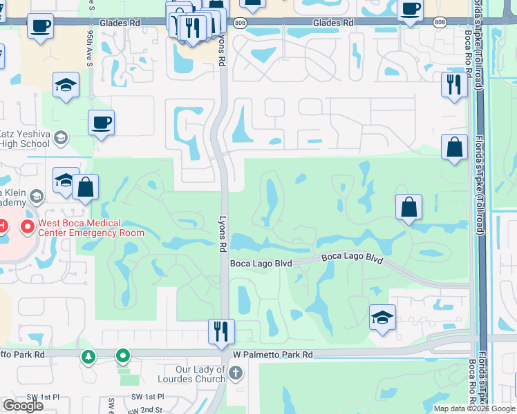 map of restaurants, bars, coffee shops, grocery stores, and more near in Boca Raton