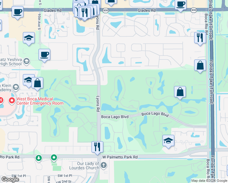 map of restaurants, bars, coffee shops, grocery stores, and more near in Boca Raton