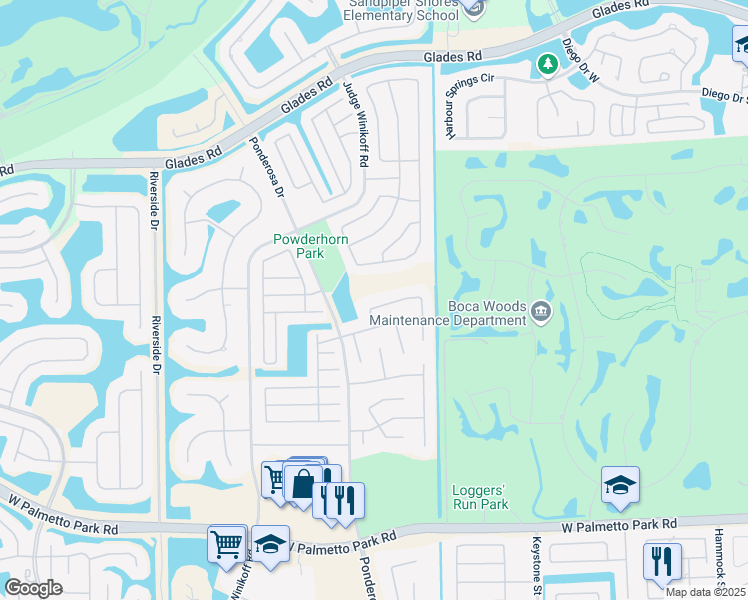 map of restaurants, bars, coffee shops, grocery stores, and more near 11373 Woodchuck Lane in Boca Raton