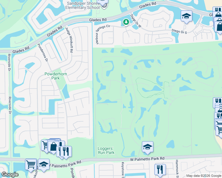 map of restaurants, bars, coffee shops, grocery stores, and more near 21398 Bridgeview Drive in Boca Raton