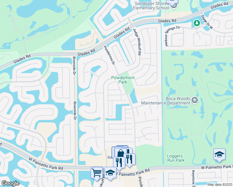map of restaurants, bars, coffee shops, grocery stores, and more near 11612 Countryview Lane in Boca Raton