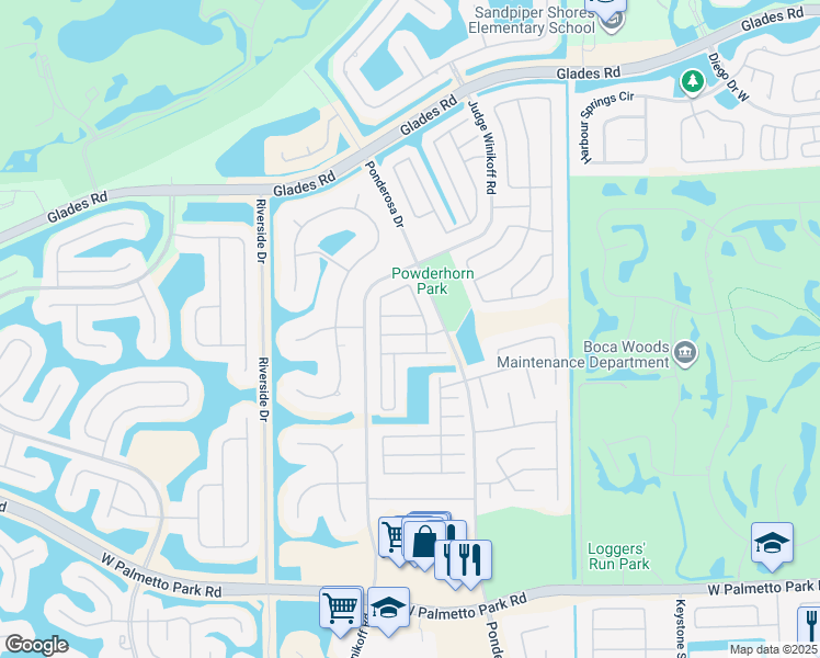 map of restaurants, bars, coffee shops, grocery stores, and more near 11641 Countryview Lane in Boca Raton