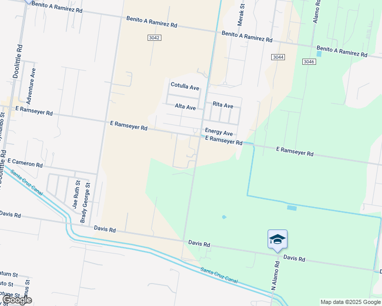map of restaurants, bars, coffee shops, grocery stores, and more near 4210 East Ramseyer Road in Edinburg