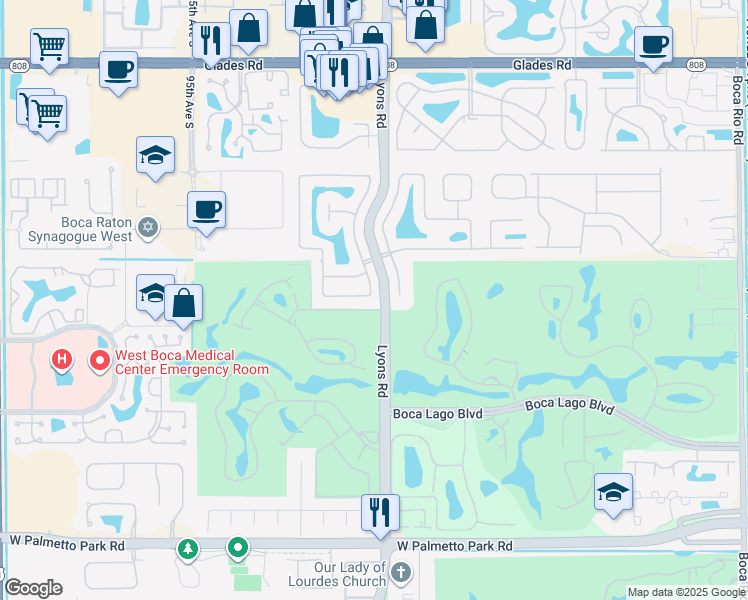 map of restaurants, bars, coffee shops, grocery stores, and more near 21040 Chinaberry Drive in Boca Raton