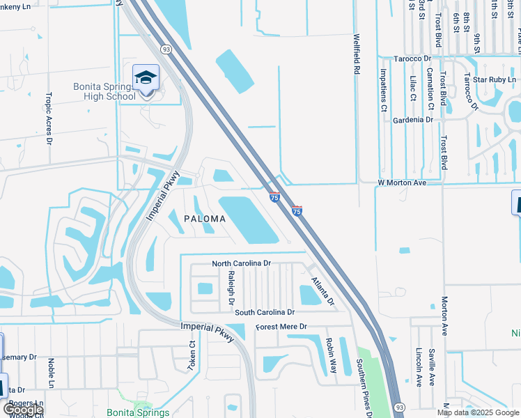 map of restaurants, bars, coffee shops, grocery stores, and more near 26131 Palace Lane in Bonita Springs