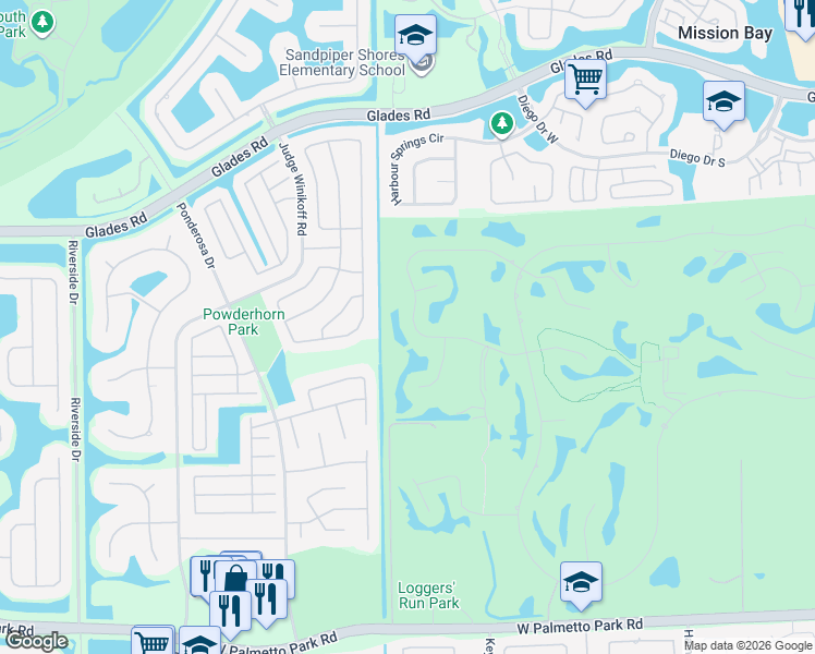 map of restaurants, bars, coffee shops, grocery stores, and more near 11108 Cloverleaf Circle in Boca Raton