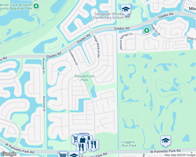 map of restaurants, bars, coffee shops, grocery stores, and more near 21197 Shady Vista Lane in Boca Raton