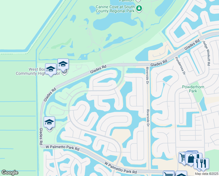 map of restaurants, bars, coffee shops, grocery stores, and more near 12363 Clearfalls Drive in Boca Raton